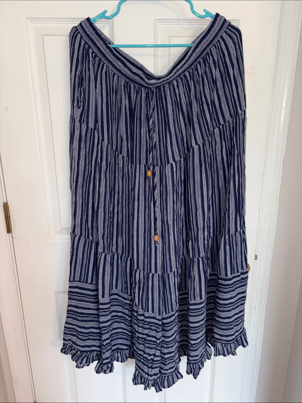 DAVI & DANI Navy and White Striped Palazzo Wide Leg Pants